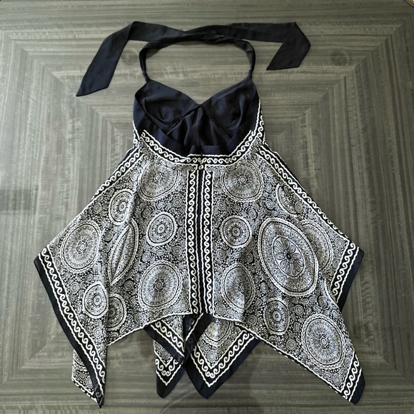 BCBG Silk Scarf Halter Flowy Top - Picture 3 of 3